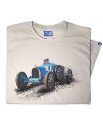 1925 Bugatti 35B Grand Prix Sports Car tee - Sand
