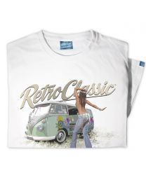 Camper and Hippie Bus Girl Mens T-shirt