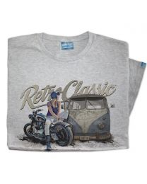 Rat Classics  Aircooled Camper and Custom Motorcycle Tee - Grey