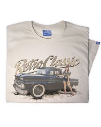 Miss Chelydoll 02 - 1963 Chevy C-10 Long Bed Truck Tee - Sand