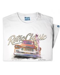 LaRoss Pin-up and Classic American Pick-up Truck Tee - White