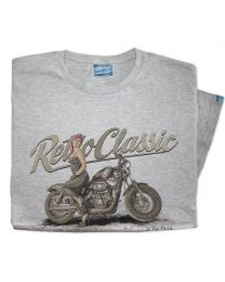 Leathers LaRoss Pin-up and Harley Inspired Motorbike Tee - Grey