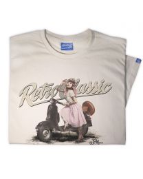 Miss Alice Meow and Retro Vespa Scooter Mens T-shirt