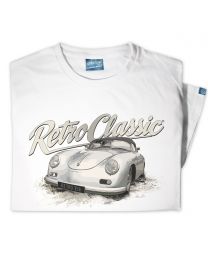 Porsche 356 Convertible Classic Car Tee - White