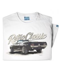 Classic Ford Mustang Convertible Sports Car Ladies T-shirt