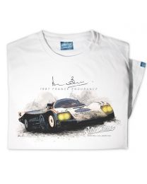 Woman's '1987 France Endurance' Official Derek Bell Classic Race Car T-Shirt