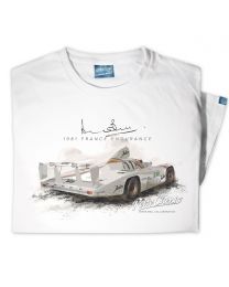 Mens '1981 France Endurance' Official Derek Bell T-Shirt - White