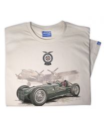 Mens BRM V16 Classic Race Car and Lancaster T-Shirt