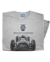 1950 BRM, P15, 1.5 LITRE, V16 MK 1 Classic Race Car Front View tee - Grey