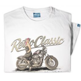 Leathers LaRoss Pin-up and Harley Inspired Motorbike Mens T-Shirt