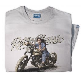 Custom Triumph Board Track Racer Motorcycle & Meagan Jean Mens T-shirt