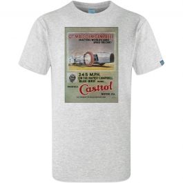 Wakefield Castrol Motor Oil, Vintage poster - 'Bluebird, 245mph' Mens T-Shirt