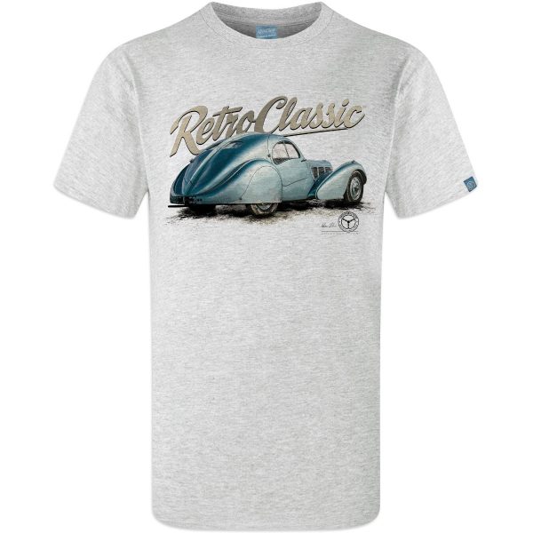 Classic Bugatti Type 57 SC Atlantic Car Mens T-shirt - Image 2