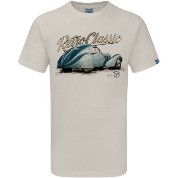 Classic Bugatti Type 57 SC Atlantic Car Mens T-shirt - Image 4