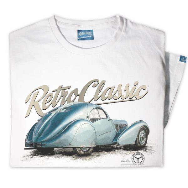 Classic Bugatti Type 57 SC Atlantic Car Mens T-shirt - Image 5