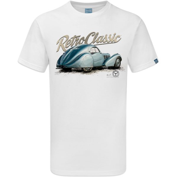 Classic Bugatti Type 57 SC Atlantic Car Mens T-shirt - Image 6