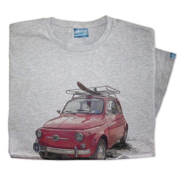 Classic 1965 Fiat 500 Car Mens T-shirt - Image 5