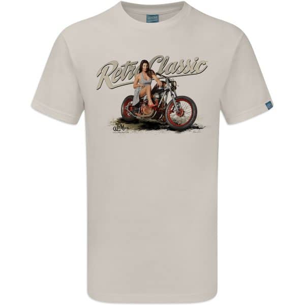 1980 XS650 bar hooper Motorbike and Georgina Cabarga Mens T-Shirt - Image 4