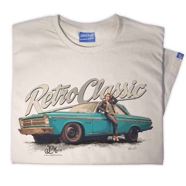 65 Plymouth Belvedere Muscle Car and Rina Bambina Mens T-Shirt - Image 3