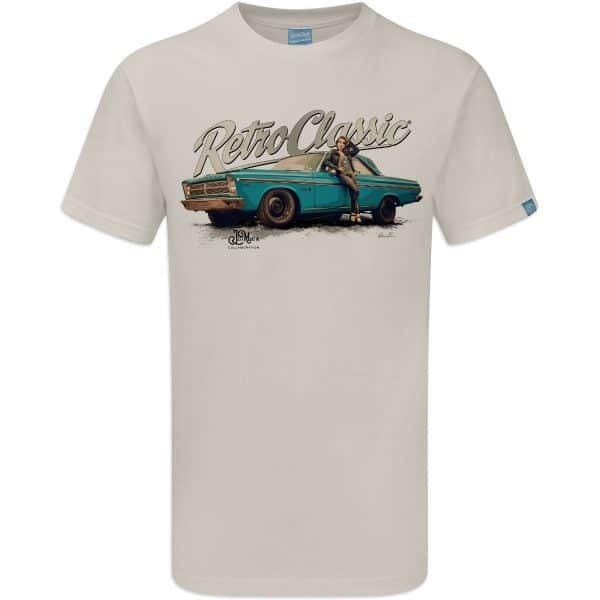 65 Plymouth Belvedere Muscle Car and Rina Bambina Mens T-Shirt - Image 4