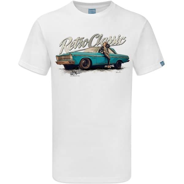 65 Plymouth Belvedere Muscle Car and Rina Bambina Mens T-Shirt - Image 6