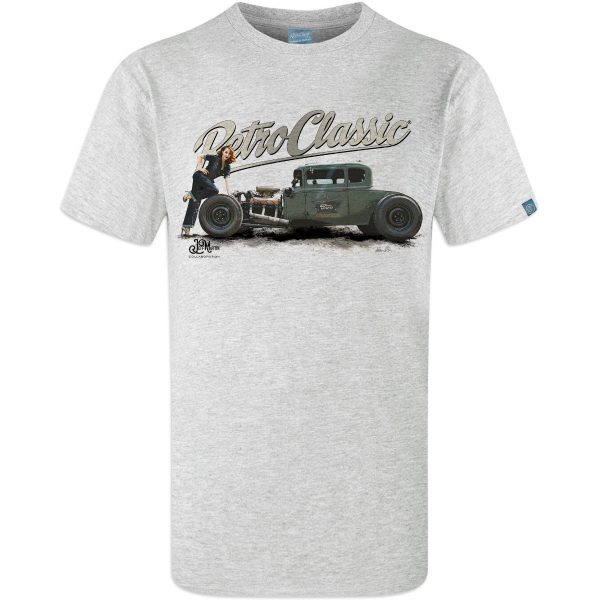 Classic Ford Model A Hot Rod & Rina Bambina Pin-up T-Shirt - Image 2