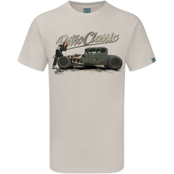 Classic Ford Model A Hot Rod & Rina Bambina Pin-up T-Shirt - Image 4