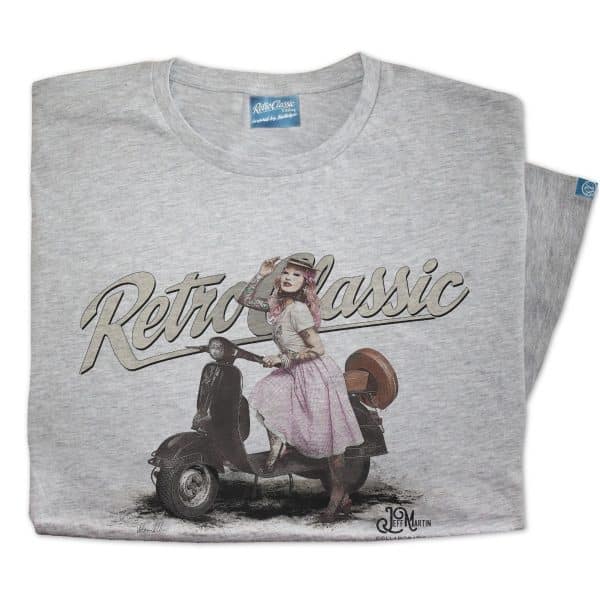 Miss Alice Meow and Retro Vespa Scooter Mens T-shirt - Image 5