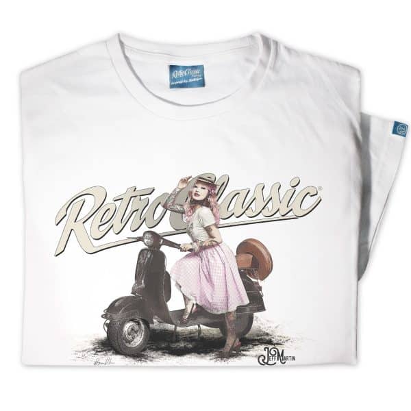 Miss Alice Meow and Retro Vespa Scooter Mens T-shirt - Image 3