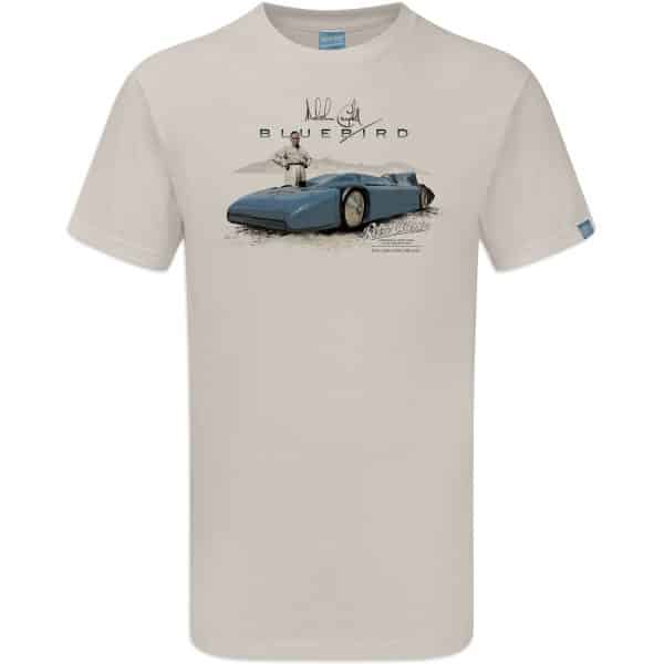 1935 Malcolm Campbell 'Gary Harman's Land Speed' Bluebird Railton V Car T-Shirt - Image 6