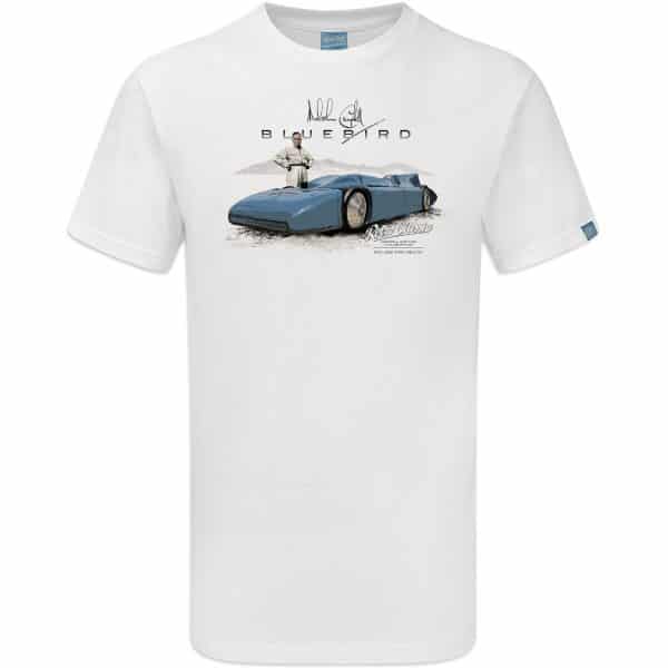 1935 Malcolm Campbell 'Gary Harman's Land Speed' Bluebird Railton V Car T-Shirt - Image 4