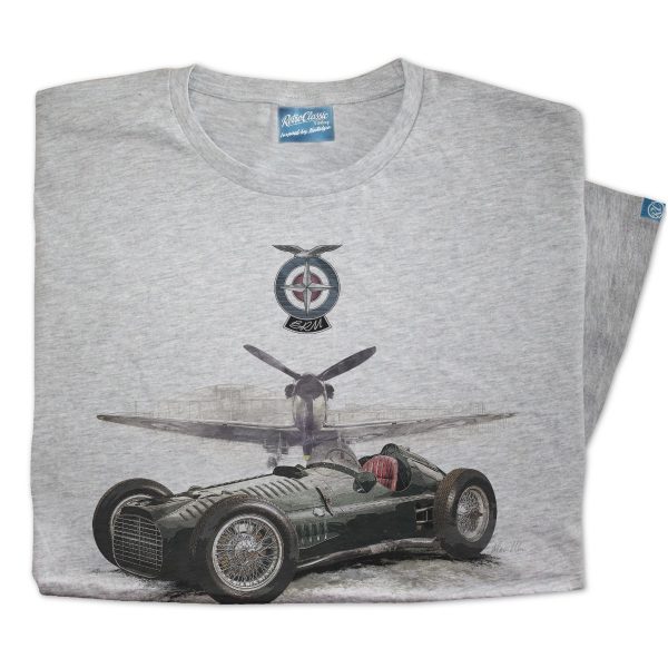 BRM V16 Classic Race Car and Spitfire T-Shirt