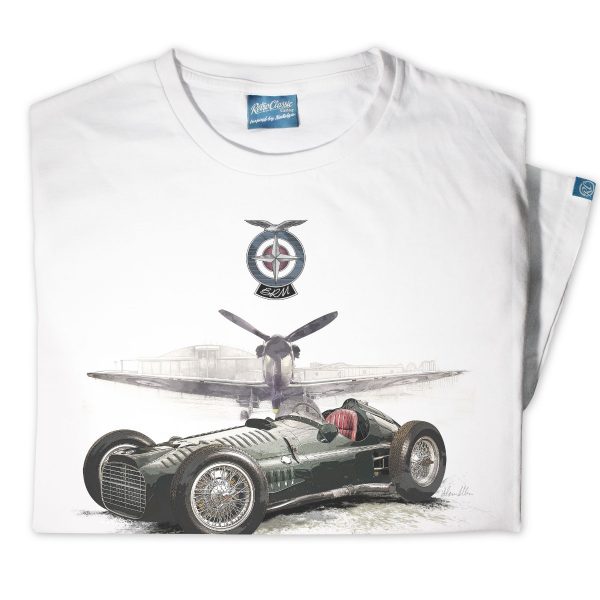 BRM V16 Classic Race Car and Spitfire T-Shirt - Image 2