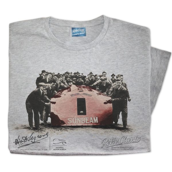 Mens Sunbeam 1000HP (Pushout) Restoration Project Collaboration Land Speed Car T-Shirt