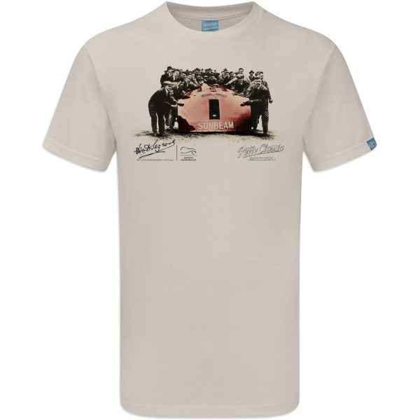 Mens Sunbeam 1000HP (Pushout) Restoration Project Collaboration Land Speed Car T-Shirt - Image 4