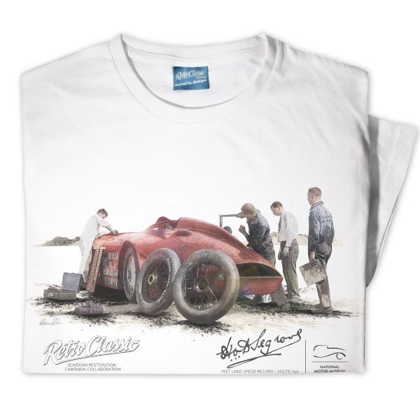 Sunbeam 1000HP (Change Over) Restoration Project Collaboration Land Speed Car T-Shirt - Image 3