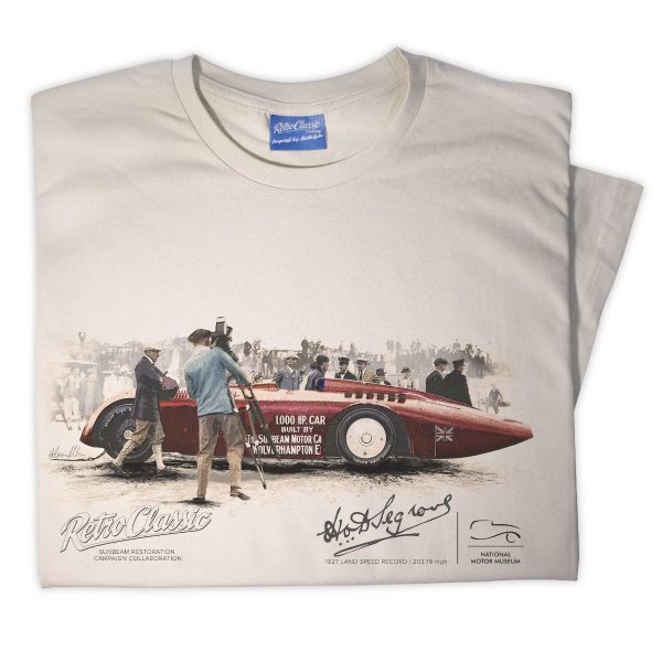 Sunbeam 1000HP (Camera) Restoration Project Collaboration Land Speed Car T-Shirt - Image 3