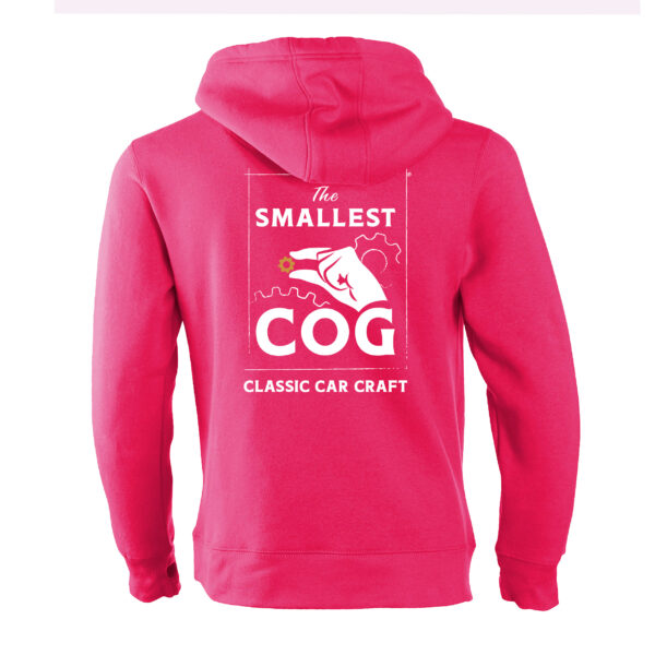 The Smallest Cog Authentic Cog Heavyweight Zipped Hoodie - Cerise Pink - Image 2