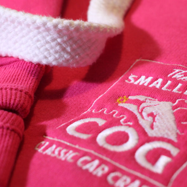 The Smallest Cog Authentic Cog Heavyweight Zipped Hoodie - Cerise Pink - Image 4