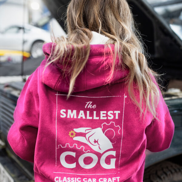 The Smallest Cog Authentic Cog Heavyweight Zipped Hoodie - Cerise Pink - Image 8