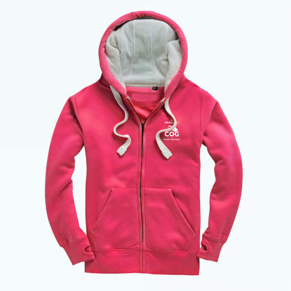 The Smallest Cog Authentic Cog Heavyweight Zipped Hoodie - Cerise Pink