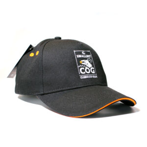 The Smallest Cog Authentic Cog Cap – Black and Orange Detailing